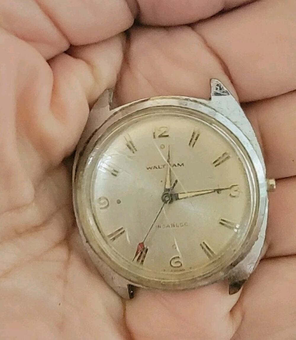 Vtg WALTHAM Swiss Watch Incabloc Mechanical Gold Tone PARTS